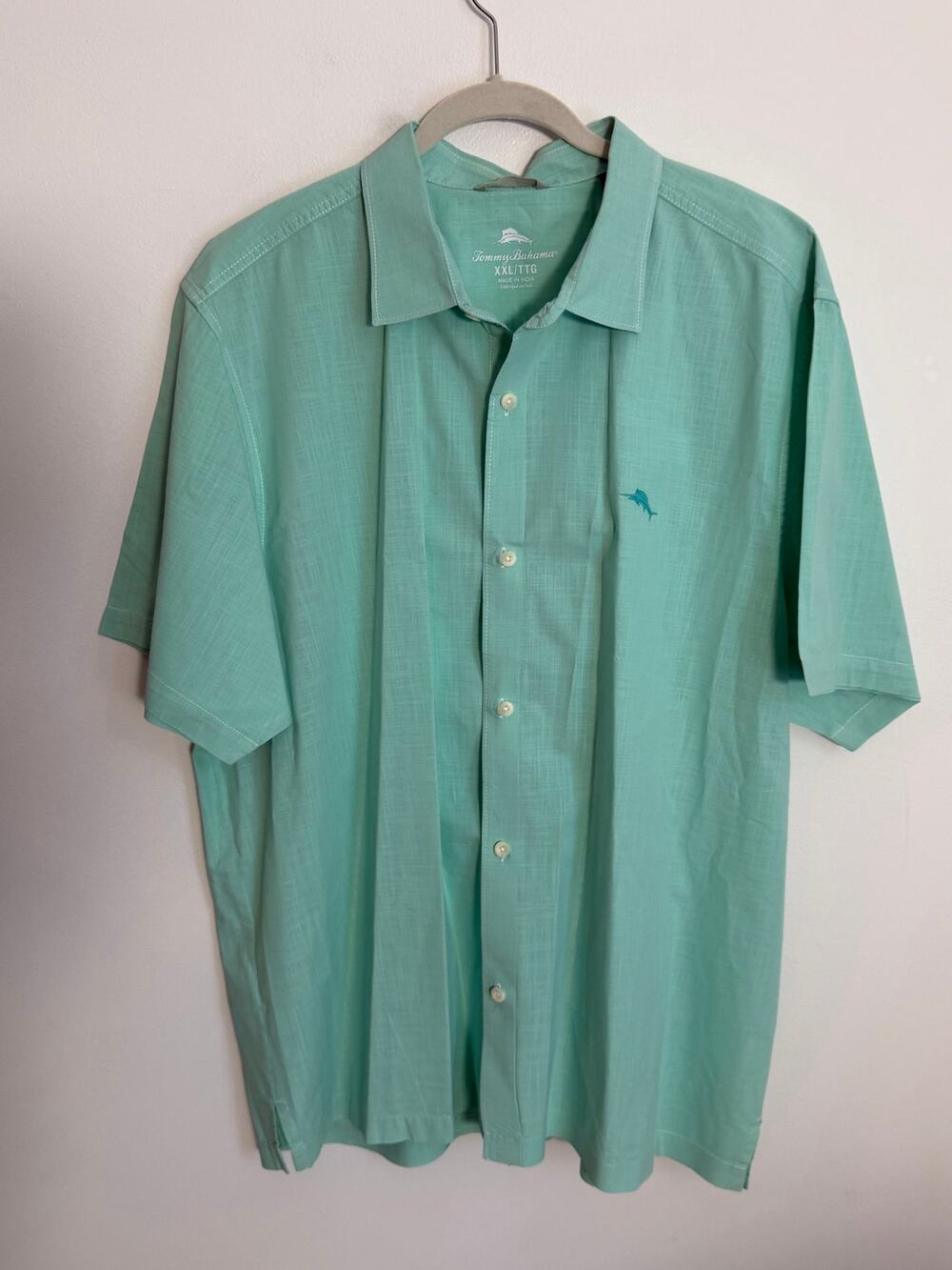 Tommy Bahama Mint Green Cotton Short Sleeve Button down size XXL